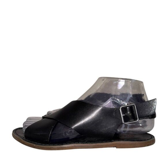 Madewell The Boardwalk Crossover Sandals 5.5 Crisscross Leather Flat Minimalist - Picture 7 of 10